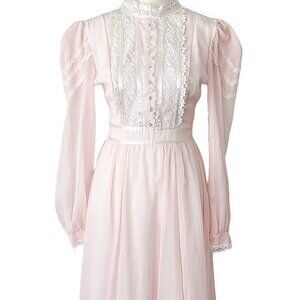 Vintage 1970's Gunne Sax Prairie Lace Western Dress